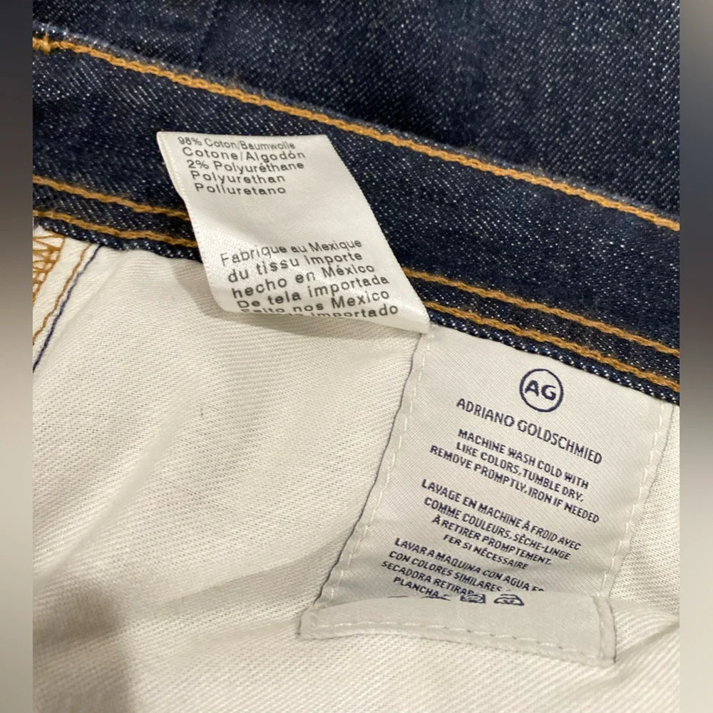 AG Adriano Goldschmied Jeans Mens 36 х 32 Blue Slim Straight Leg - Picture 9 of 17